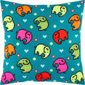 Brvsk Ornamental Needlepoint Kit for Adults and Beginners — Elephants 16″ × 16″ with Clear, Precise Printed Design on Cotton Canvas; Includes 2 Needles, Yarn, and Easy-Read Chart