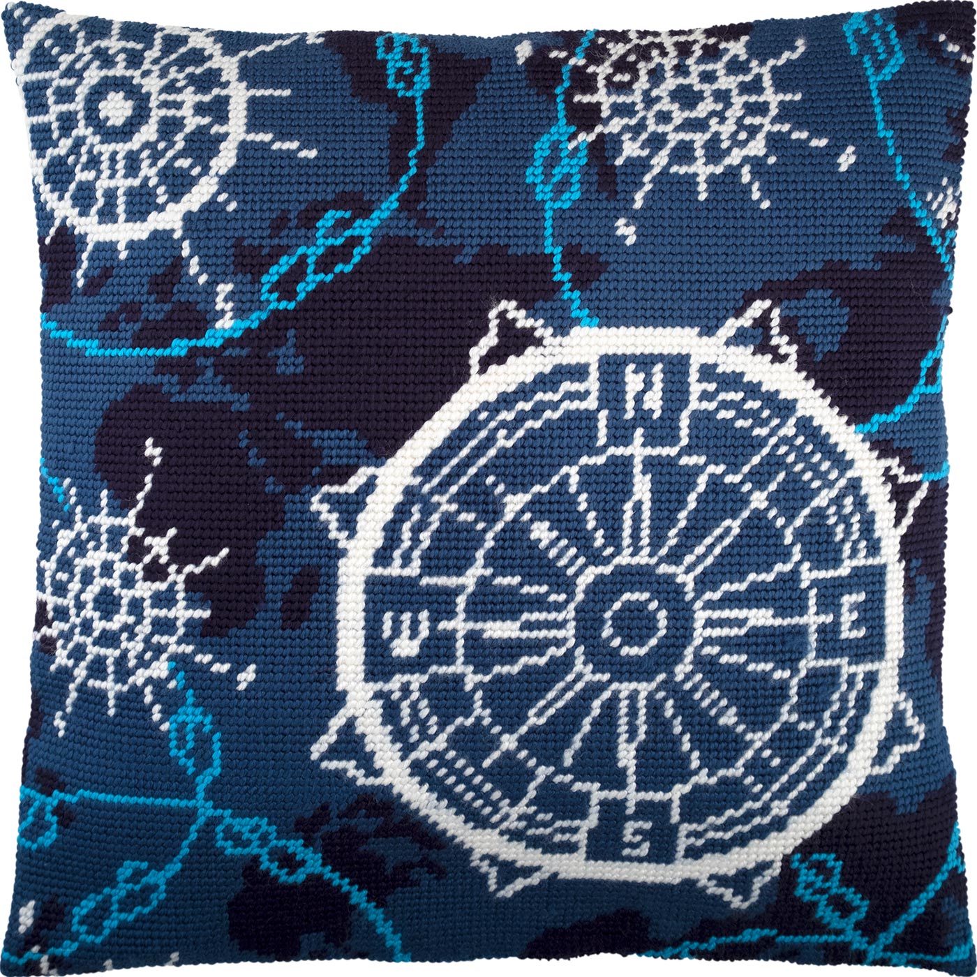 Brvsk Embroidery Cushion Kit — Navigation, 16″ × 16″