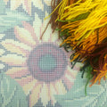 Brvsk Floral Embroidery Kit for Adults and Beginners — Sunflowers 16″ × 16″ with Clear, Precise Printed Design on Cotton Canvas; Includes 2 Needles, Yarn, and Easy-Read Chart
