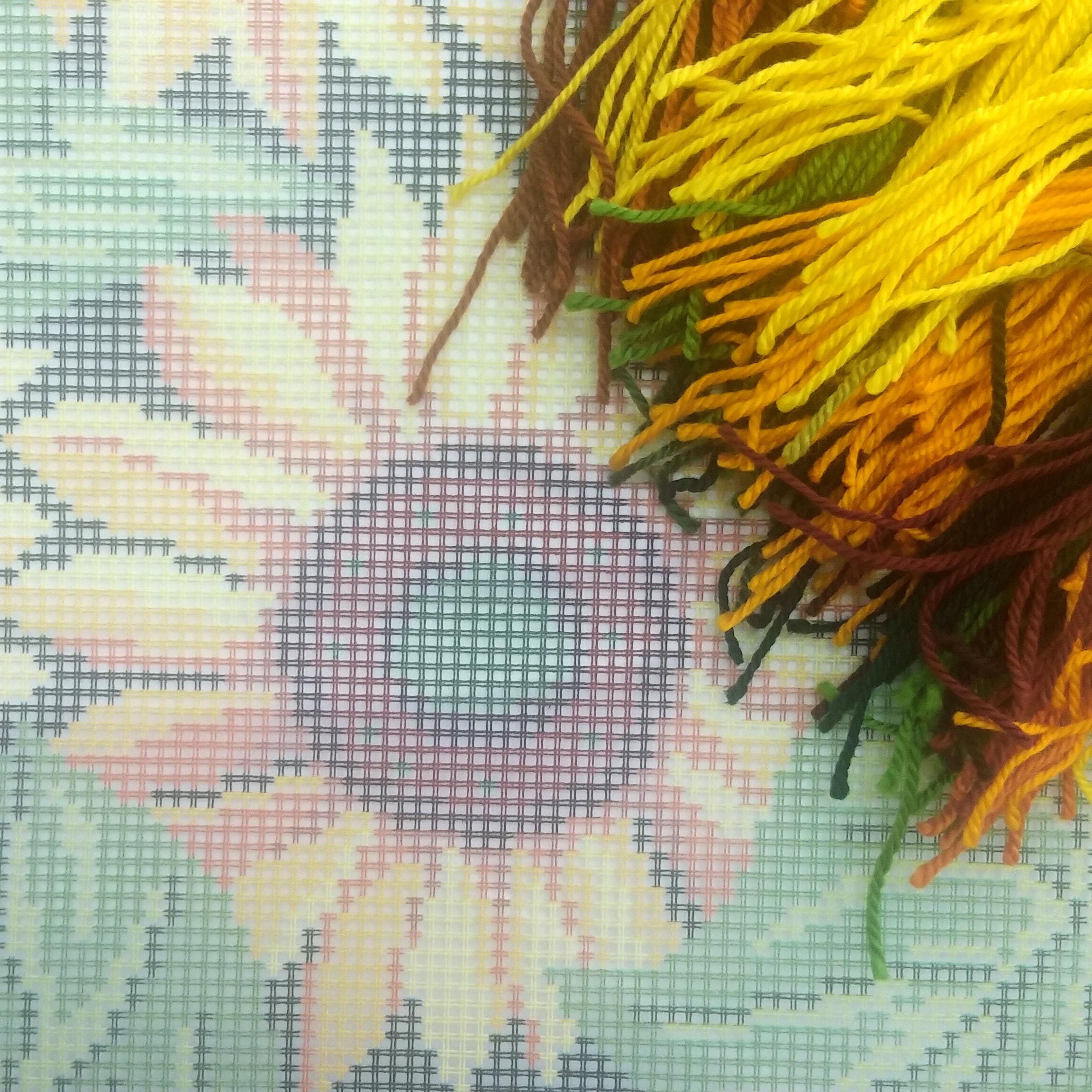 Sunflowers — Embroidery Kit 16″ × 16″ by Brvsk