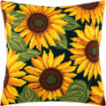 Brvsk Needlepoint Pillow Kit — Sunflowers, 16″ × 16″