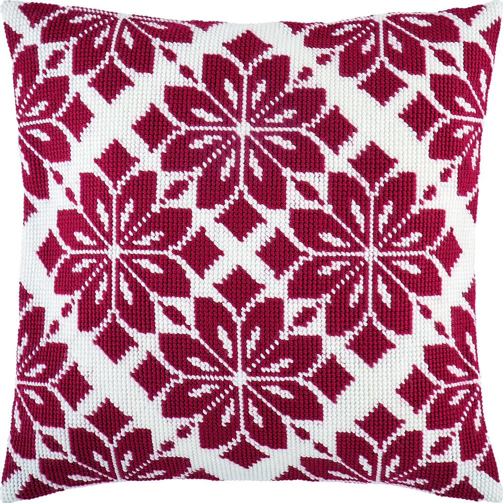 Brvsk Ornamental Embroidery Kit for Adults and Beginners — Nordic Star 16″ × 16″ with Clear, Precise Printed Design on Cotton Canvas; Includes 2 Needles, Yarn, and Easy-Read Chart