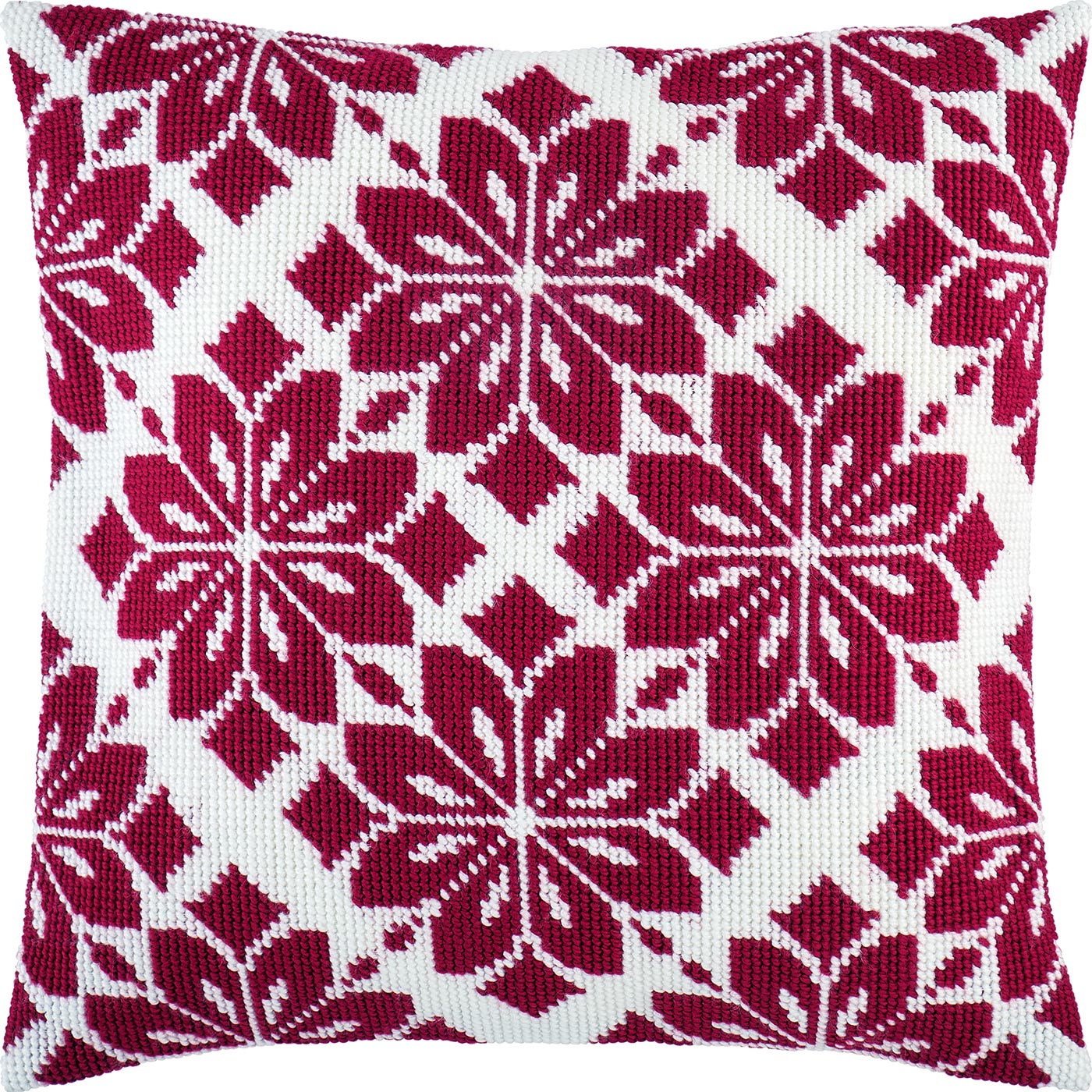 Brvsk Ornamental Embroidery Kit for Adults and Beginners — Nordic Star 16″ × 16″ with Clear, Precise Printed Design on Cotton Canvas; Includes 2 Needles, Yarn, and Easy-Read Chart