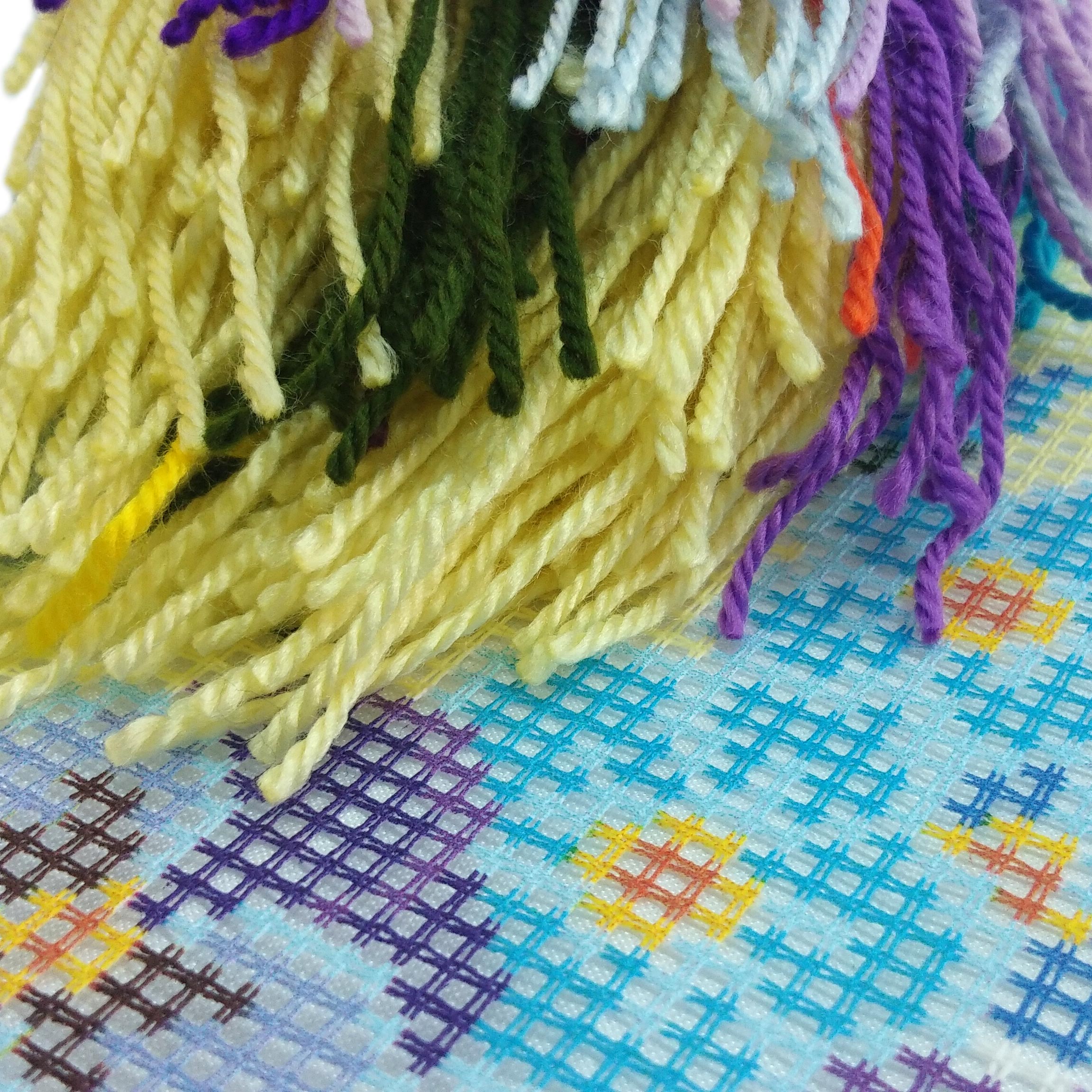 Bouquet of Pansies — Needlepoint Kit 16″ × 16″ by Brvsk