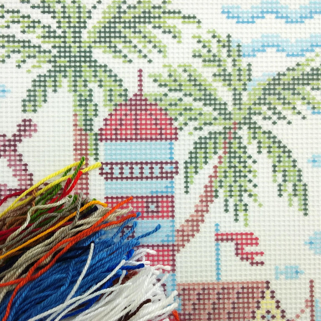 Overseas Adventure — Embroidery Kit 16″ × 16″ by Brvsk