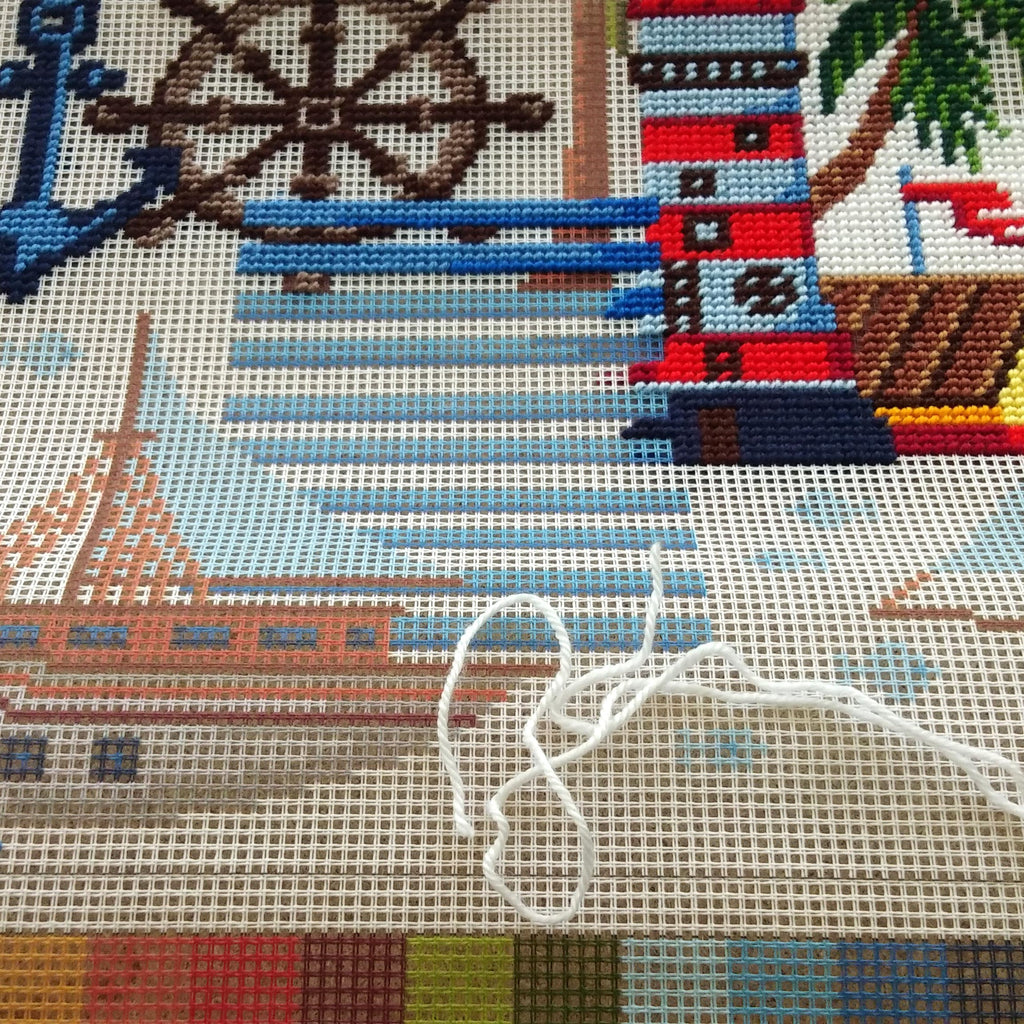 Overseas Adventure — Embroidery Kit 16″ × 16″ by Brvsk