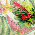 Brvsk Seasonal Needlepoint Kit for Adults and Beginners — Watermelons 16″ × 16″ with Clear, Precise Printed Design on Cotton Canvas; Includes 2 Needles, Yarn, and Easy-Read Chart