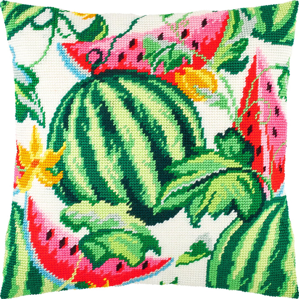 Brvsk Needlepoint Pillow Kit — Watermelons, 16″ × 16″