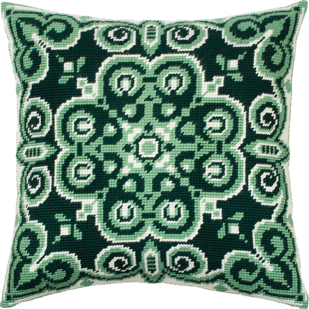 Brvsk Ornamental Embroidery Kit for Adults and Beginners — Breeze 16″ × 16″ with Clear, Precise Printed Design on Cotton Canvas; Includes 2 Needles, Yarn, and Easy-Read Chart