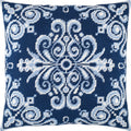 Brvsk Ornamental Stamped Cross-Stitch Kit for Adults and Beginners — Polaris 16″ × 16″ with Clear, Precise Printed Design on Cotton Canvas; Includes 2 Needles, Yarn, and Easy-Read Chart