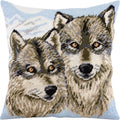 Wolves — Stamped Cross Stitch Kit 16″ × 16″ by Brvsk