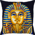 Brvsk Tutankhamun. Embroidery Kit. Throw Pillow 16×16 Inches. Printed Tapestry Canvas, European Quality