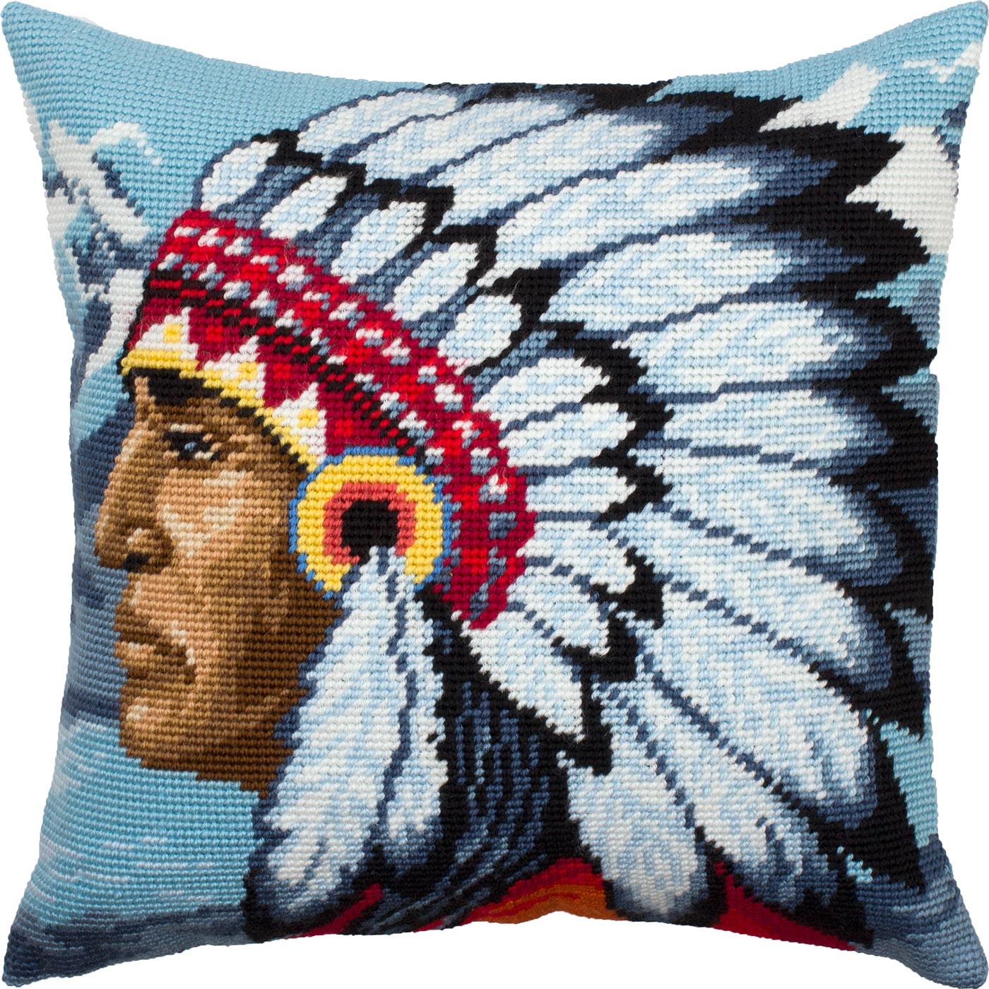 Native American — Needlepoint Kit 16″ × 16″ by Brvsk