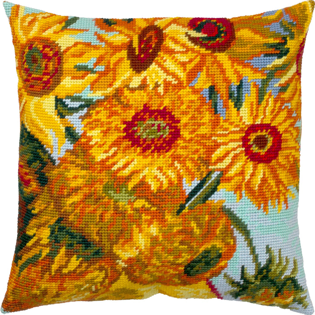 Sunflowers — Embroidery Kit 16″ × 16″ by Brvsk