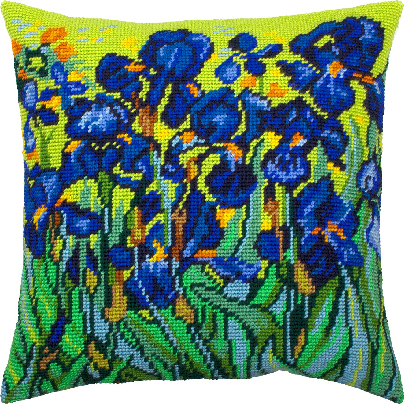 Irises — Needlepoint Kit 16″ × 16″ by Brvsk
