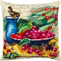 Sparrow and Cherries — Stamped Cross Stitch Kit 16″ × 16″ by Brvsk
