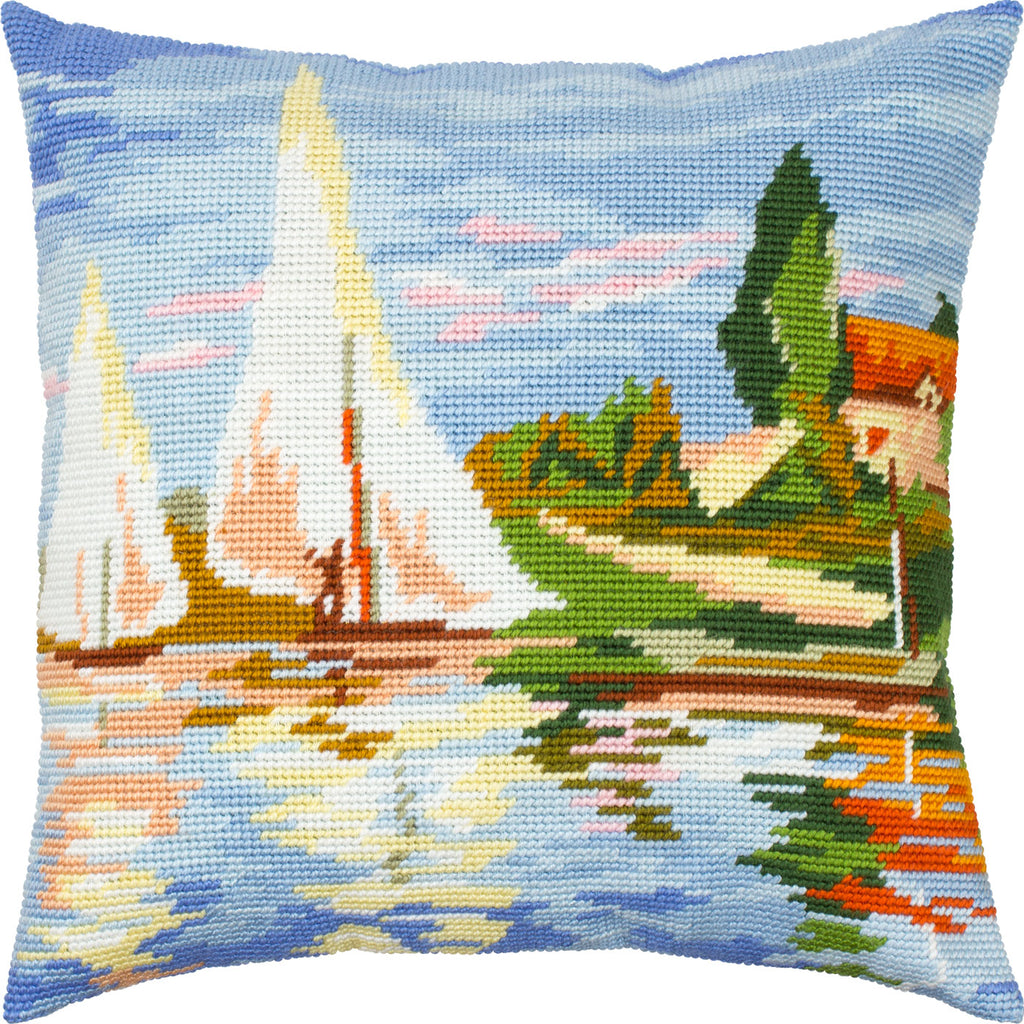 Regatta at Argenteuil — Embroidery Kit 16″ × 16″ by Brvsk