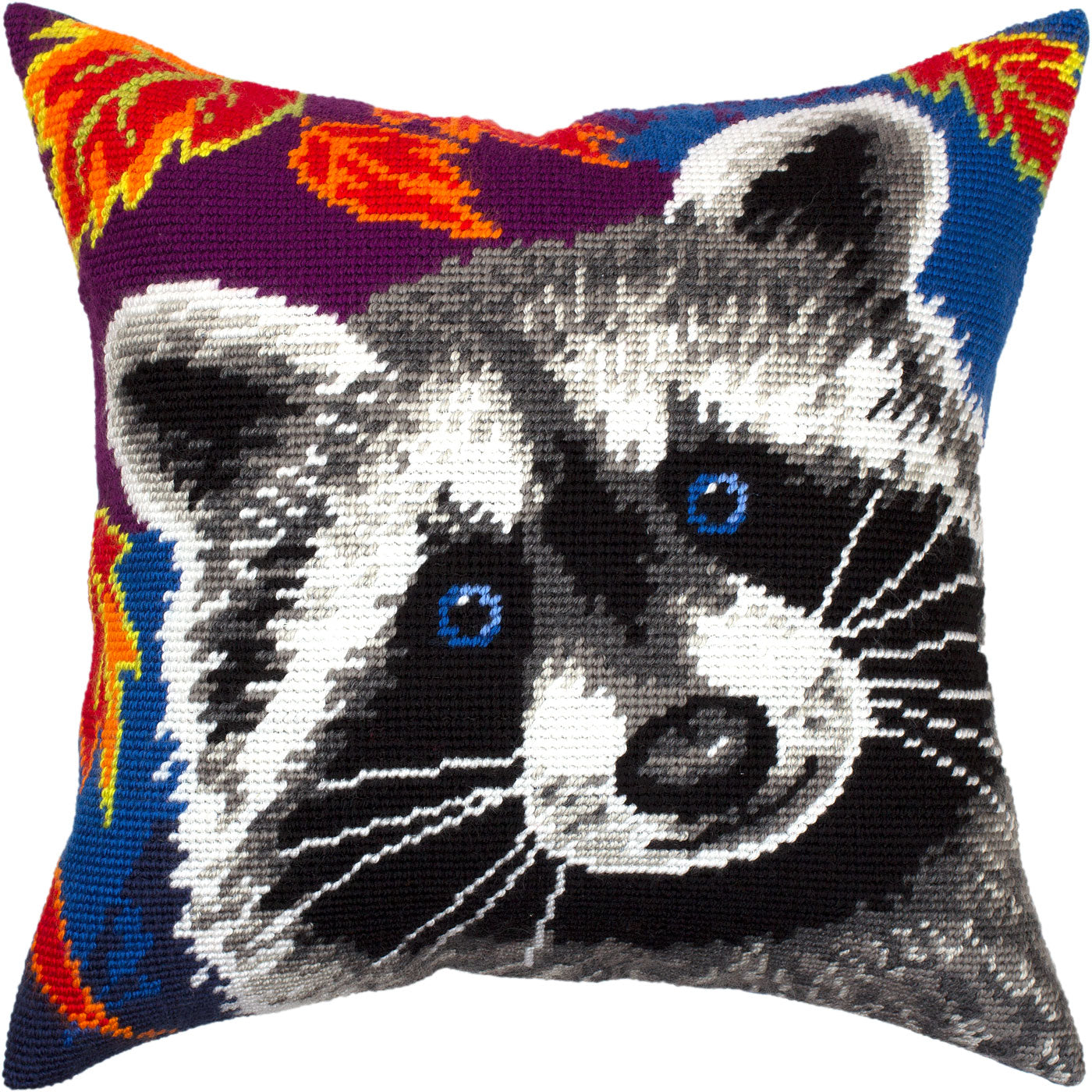 Raccoon — Stamped Cross Stitch Kit 16″ × 16″ by Brvsk
