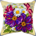 Clematis Flowers. Needlepoint Kit. Throw Pillow 16×16 Inches. Printed Tapestry Canvas, European Quality