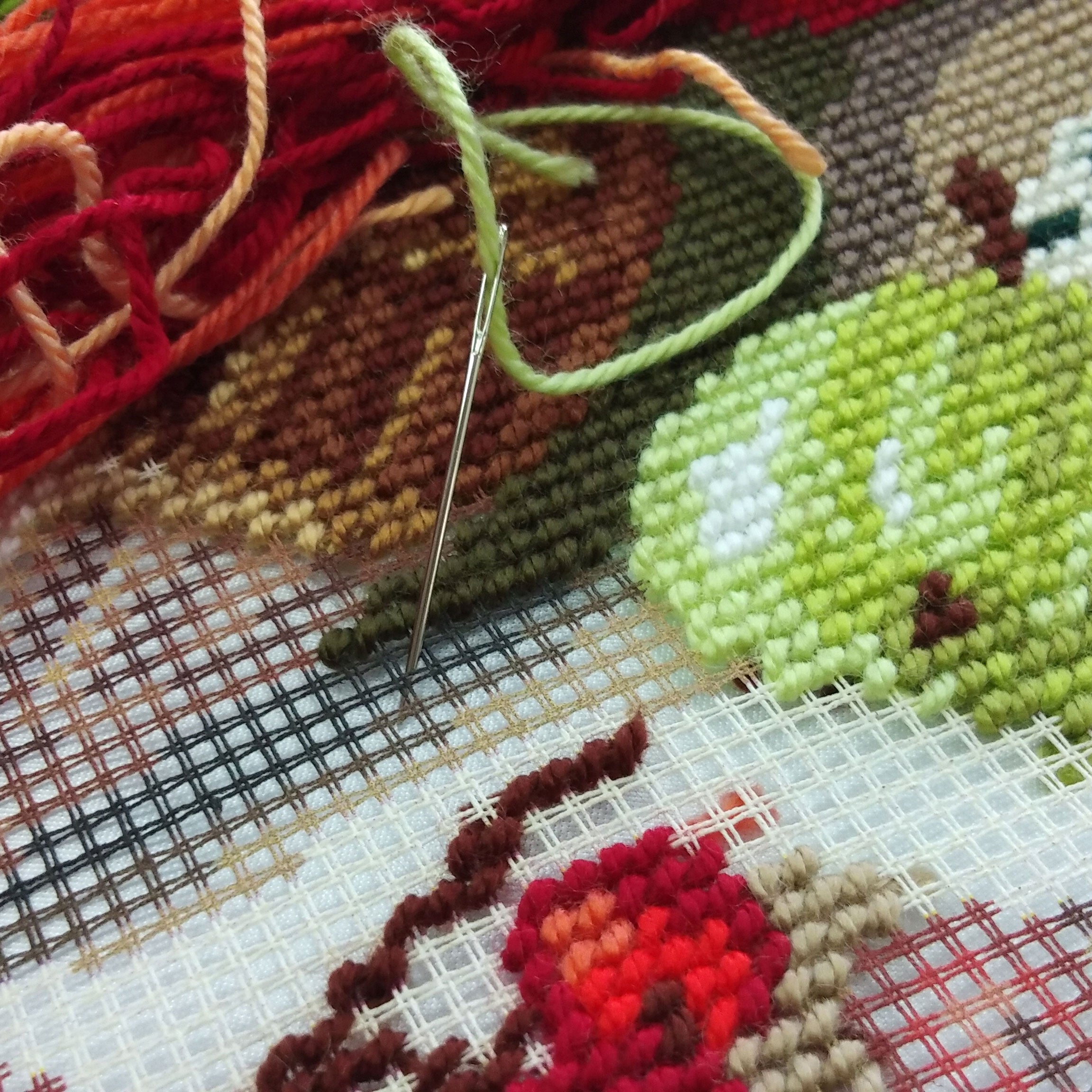 Gooseberry — Needlepoint Kit 16″ × 16″ by Brvsk