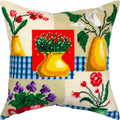 Vases and Flowers — Needlepoint Kit 16″ × 16″ by Brvsk
