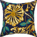 Brvsk Floral Embroidery Kit for Adults and Beginners — Honeysuckle by William Morris 16″ × 16″ with Clear, Precise Printed Design on Cotton Canvas; Includes 2 Needles, Yarn, and Easy-Read Chart