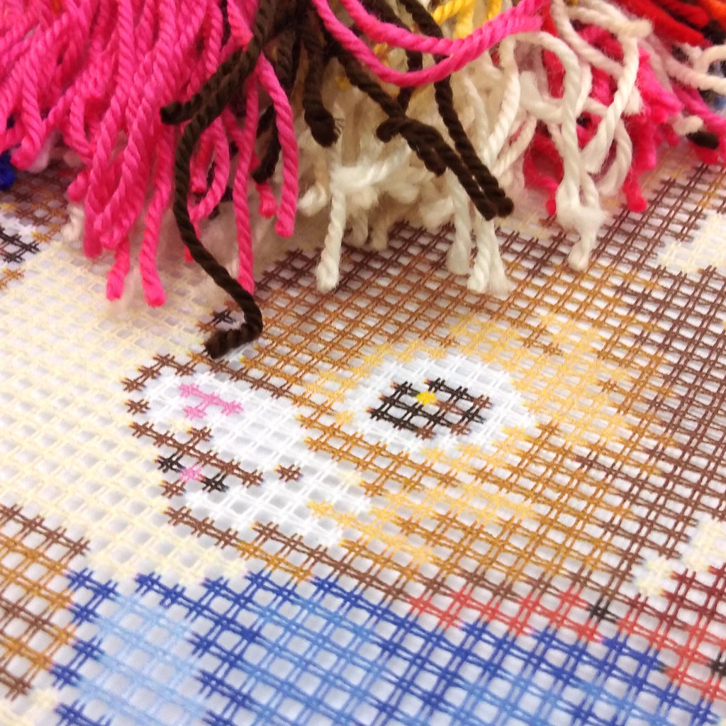 Rabbits the Farmers — Needlepoint Kit 16″ × 16″ by Brvsk