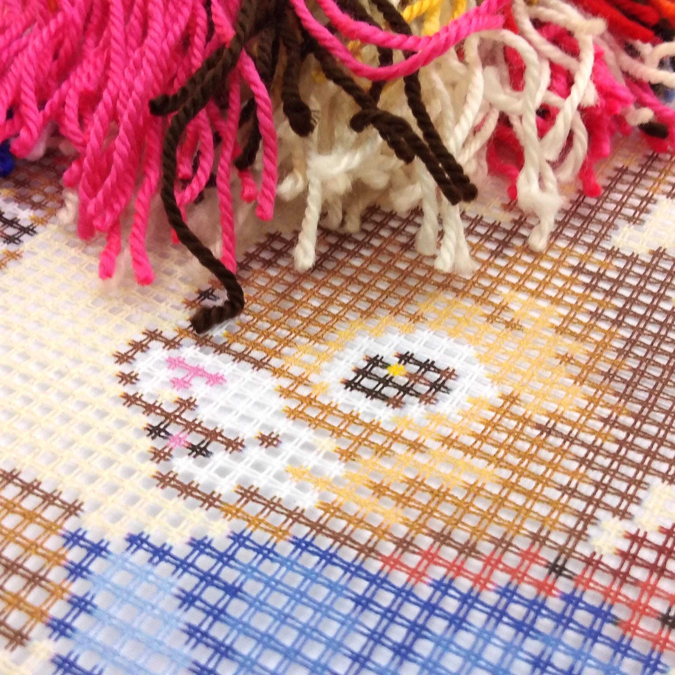 Rabbits the Farmers — Needlepoint Kit 16″ × 16″ by Brvsk