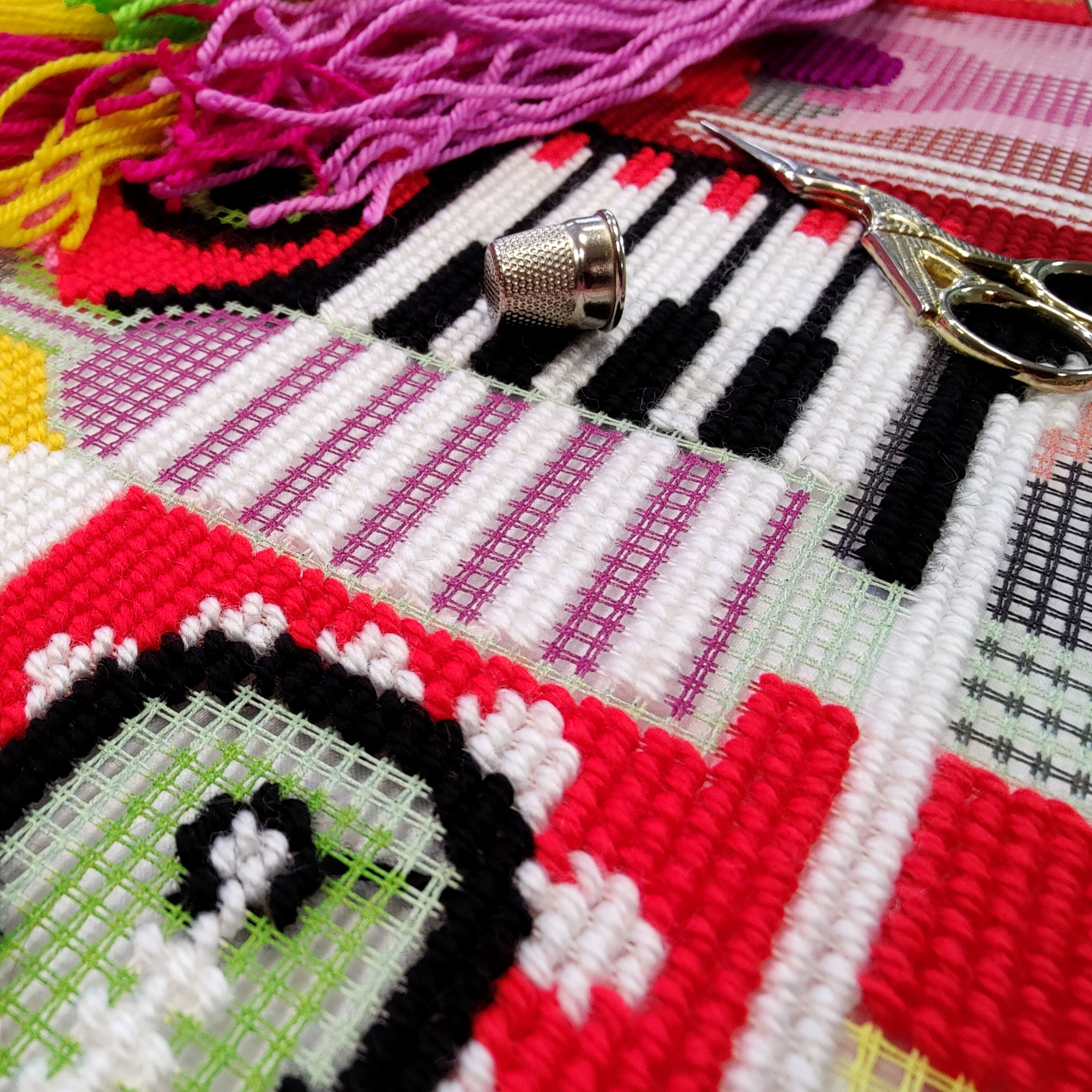 Music Vibes — Needlepoint Kit 16″ × 16″ by Brvsk
