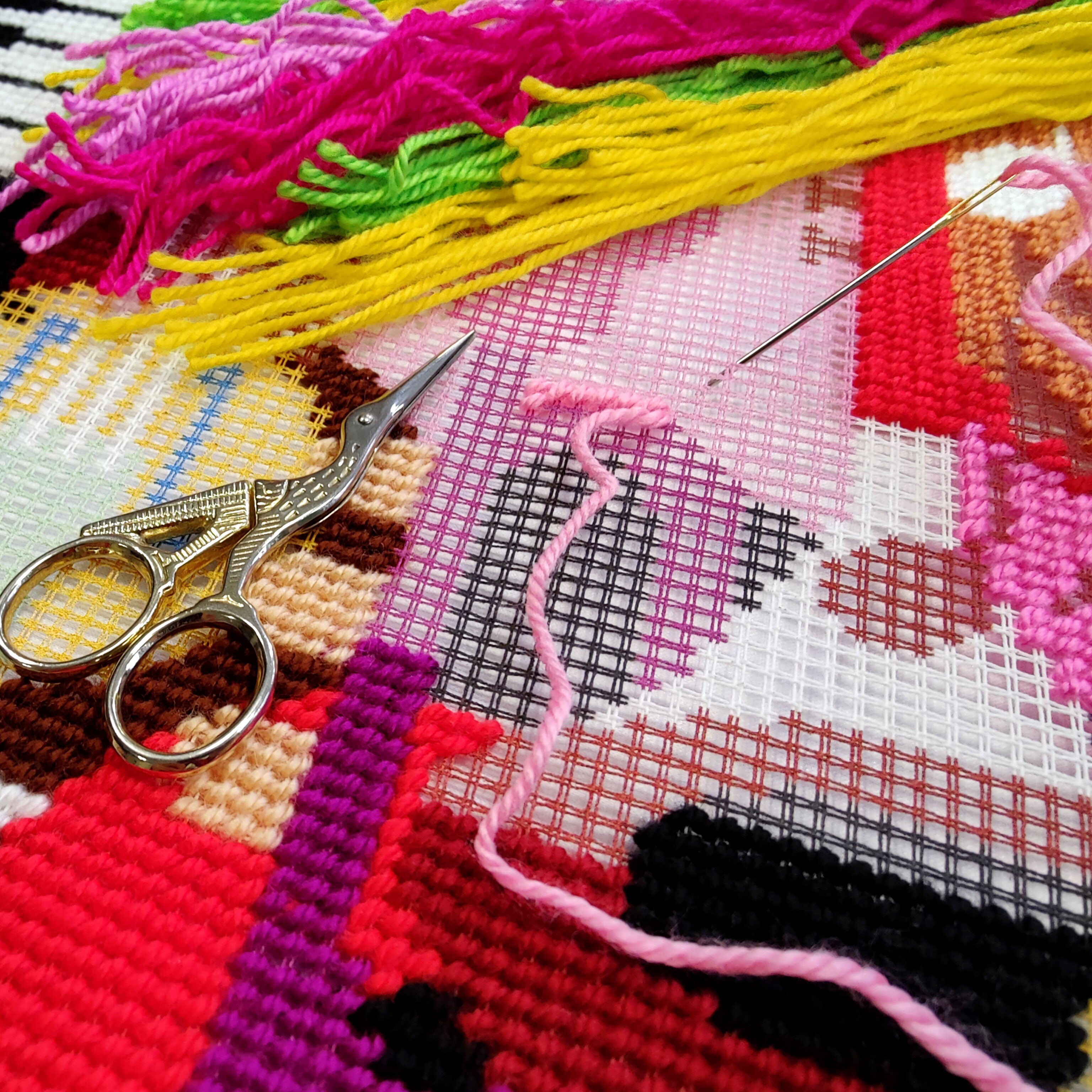 Music Vibes — Needlepoint Kit 16″ × 16″ by Brvsk