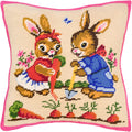 Rabbits the Farmers — Needlepoint Kit 16″ × 16″ by Brvsk