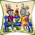 Brvsk Romantic Stamped Cross-Stitch Kit for Adults and Beginners — Sweet Dreams 16″ × 16″ with Clear, Precise Printed Design on Cotton Canvas; Includes 2 Needles, Yarn, and Easy-Read Chart