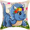 Little Triceratops — Stamped Cross Stitch Kit 16″ × 16″ by Brvsk