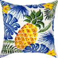 Brvsk Tropical Needlepoint Kit for Adults and Beginners — Pineapple 16″ × 16″ with Clear, Precise Printed Design on Cotton Canvas; Includes 2 Needles, Yarn, and Easy-Read Chart