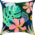 Brvsk Tropical Embroidery Kit for Adults and Beginners — Wild Hibiscus 16″ × 16″ with Clear, Precise Printed Design on Cotton Canvas; Includes 2 Needles, Yarn, and Easy-Read Chart