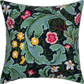 Floral Stamped Cross-Stitch Kit for Adults and Beginners — Leicester by William Morris 16″ × 16″ with Clear, Precise Printed Design on Cotton Canvas; Includes 2 Needles, Yarn, and Easy-Read Chart