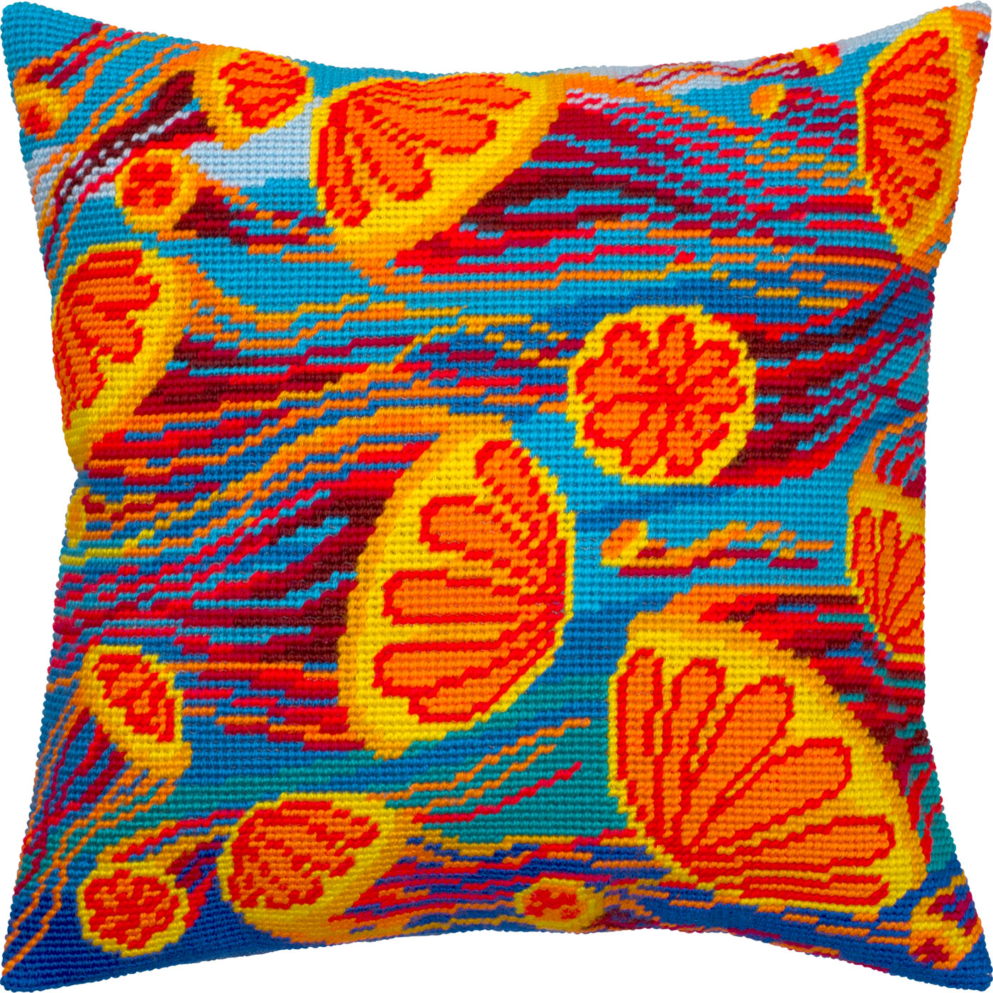 Jellyfish at Sunsetting — Stamped Cross Stitch Kit 16″ × 16″ by Brvsk