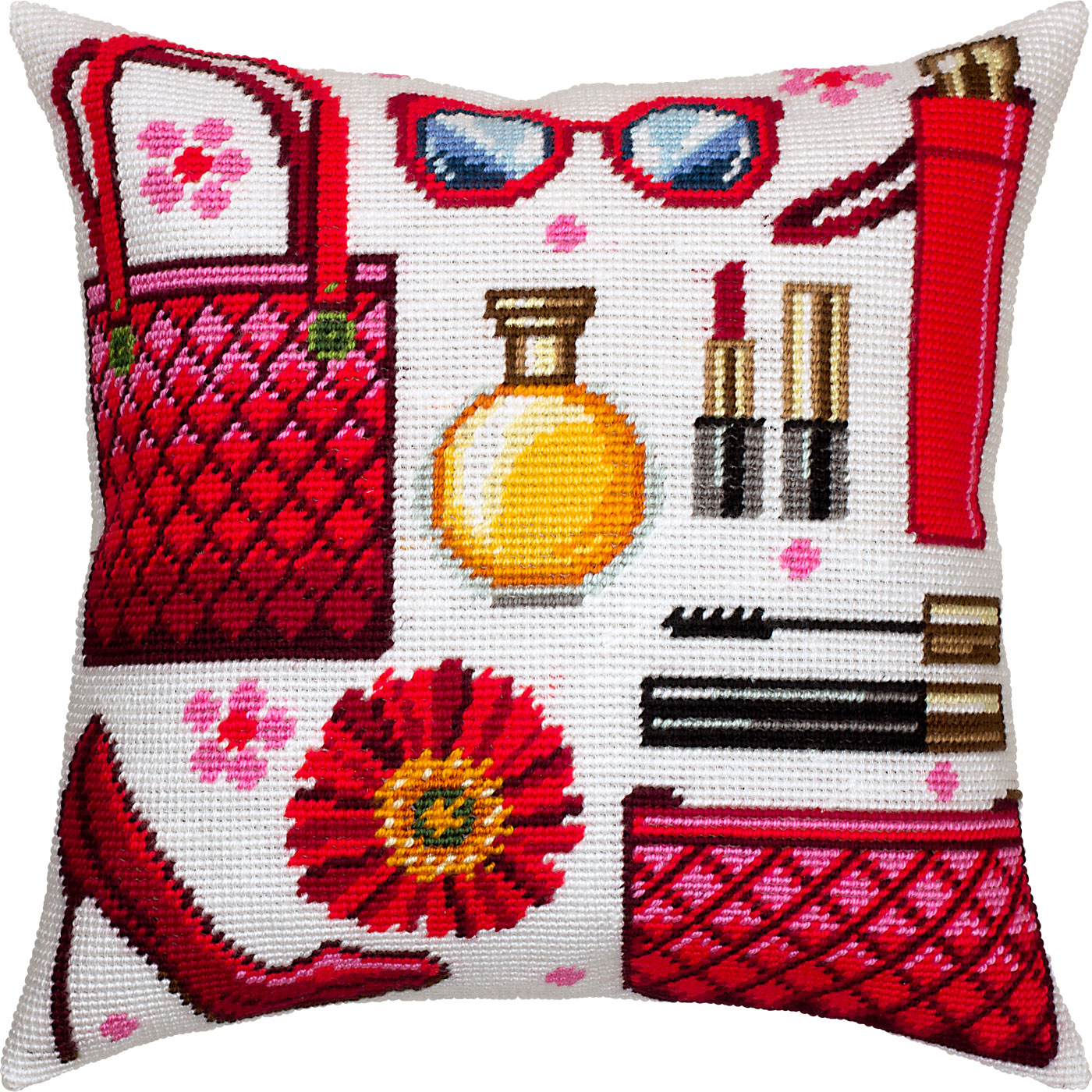 Red Is the New Black — Stamped Cross Stitch Kit 16″ × 16″ by Brvsk