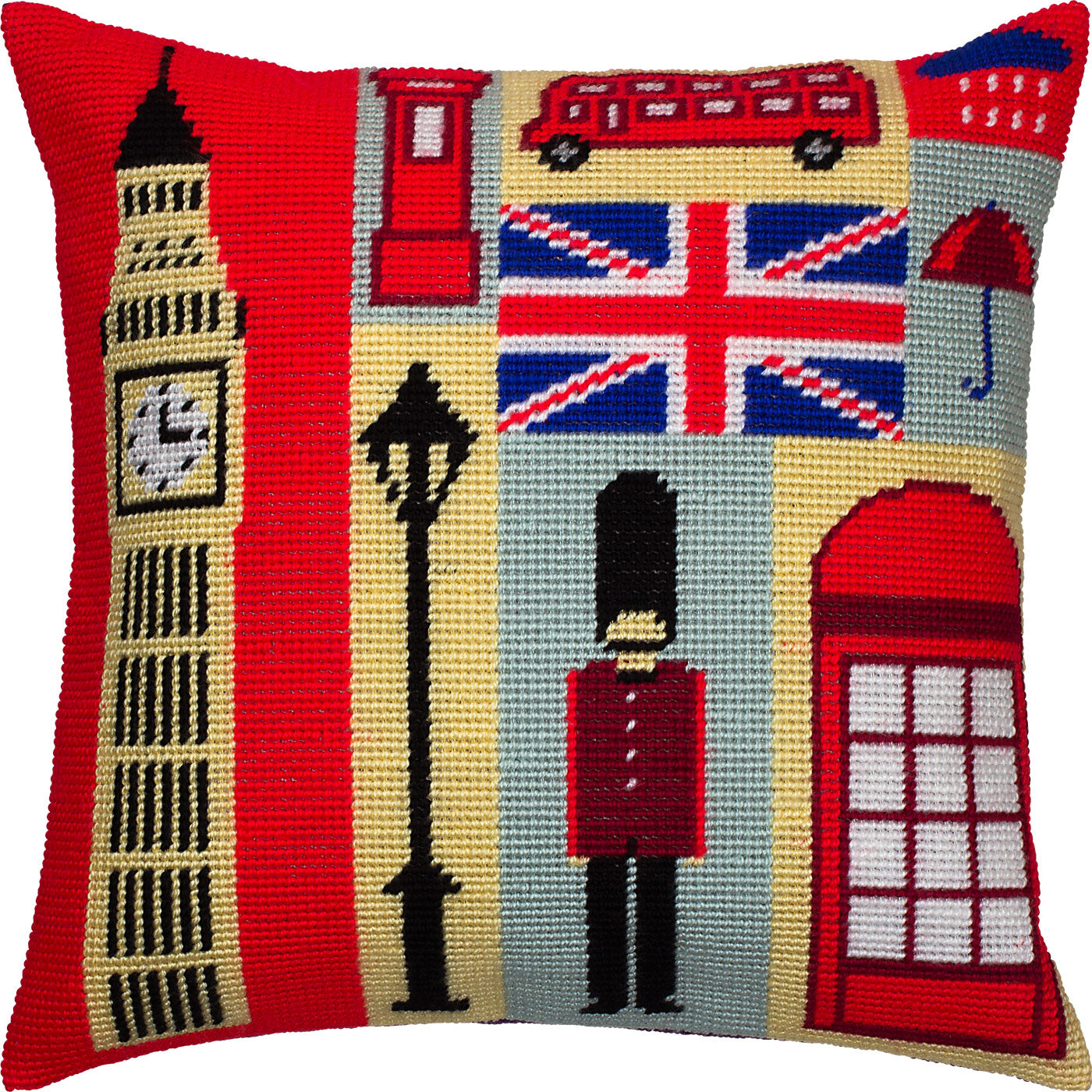 London Souvenirs — Needlepoint Kit 16″ × 16″ by Brvsk