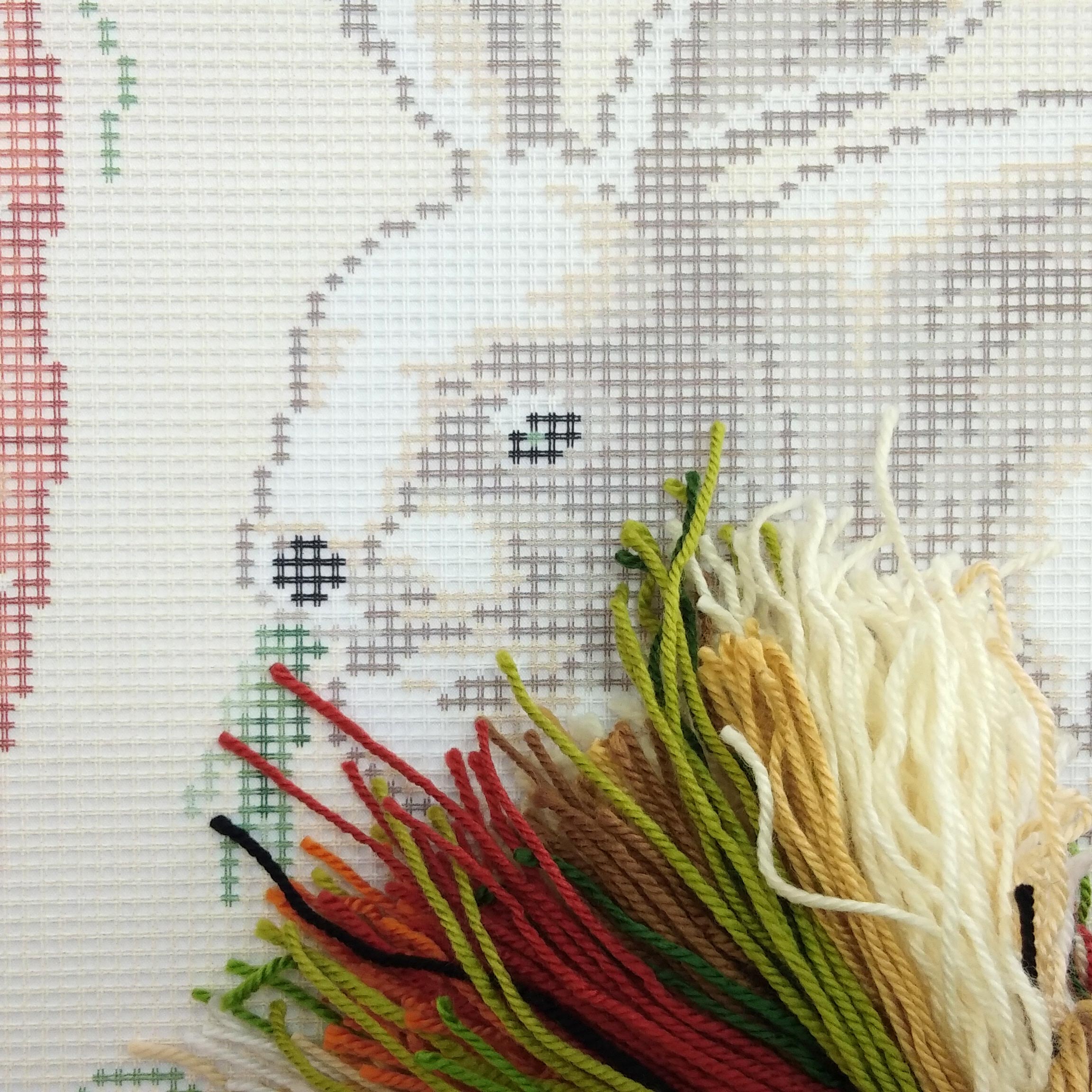 Rabbit with Carrots. Needlepoint Kit. Throw Pillow 16×16 Inches. Printed Tapestry Canvas, European Quality