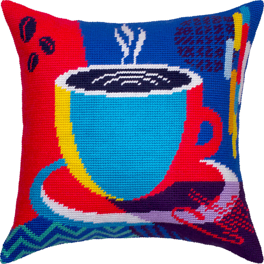 Morning Coffee — Embroidery Kit 16″ × 16″ by Brvsk