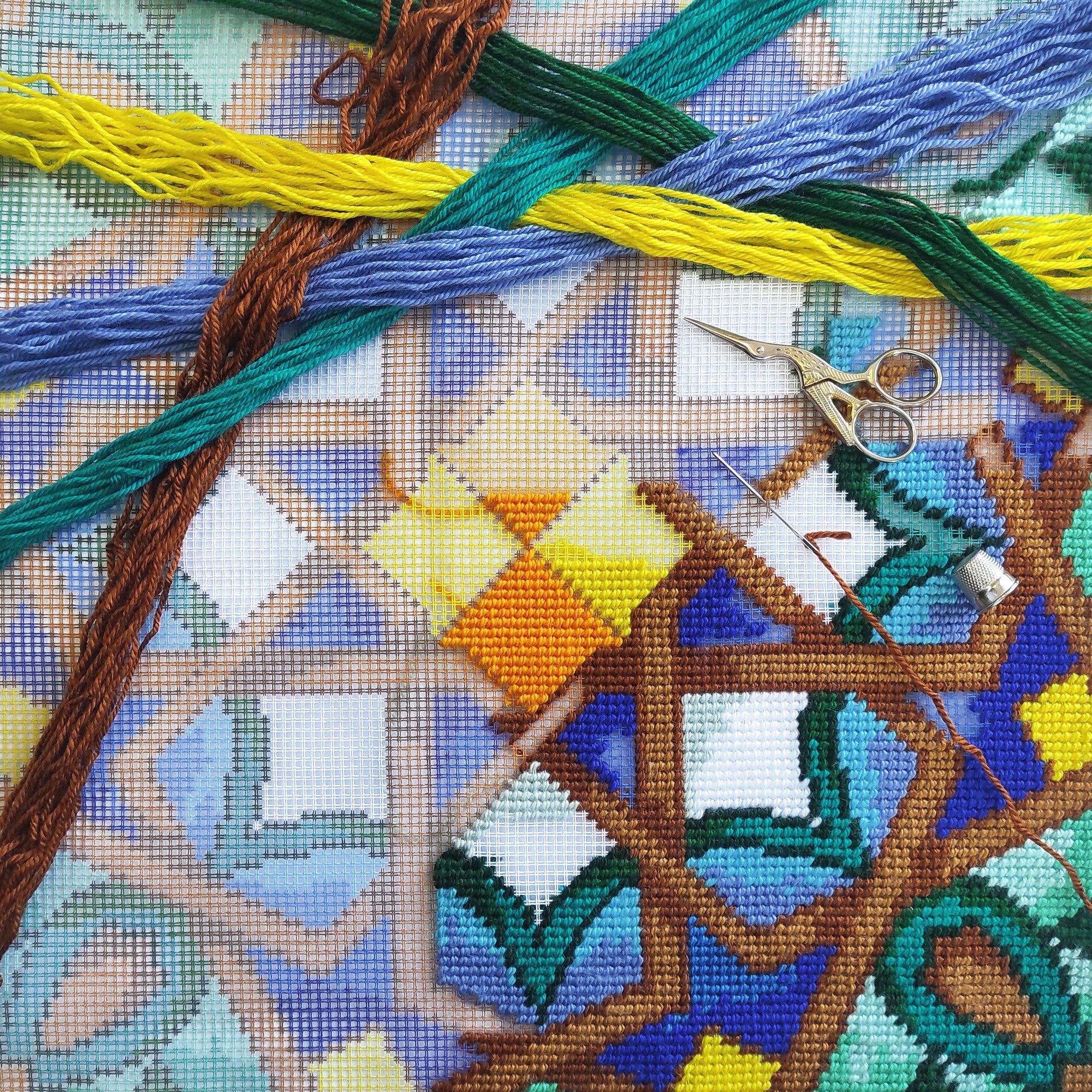 Marrakesh — Embroidery Kit 16″ × 16″ by Brvsk