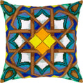 Brvsk Oriental Embroidery Kit for Adults and Beginners — Marrakesh 16″ × 16″ with Clear, Precise Printed Design on Cotton Canvas; Includes 2 Needles, Yarn, and Easy-Read Chart