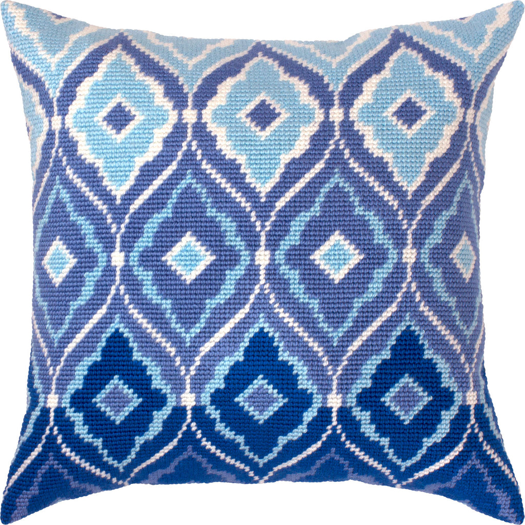 Brvsk Ornamental Needlepoint Kit for Adults and Beginners — Persia 16″ × 16″ with Clear, Precise Printed Design on Cotton Canvas; Includes 2 Needles, Yarn, and Easy-Read Chart