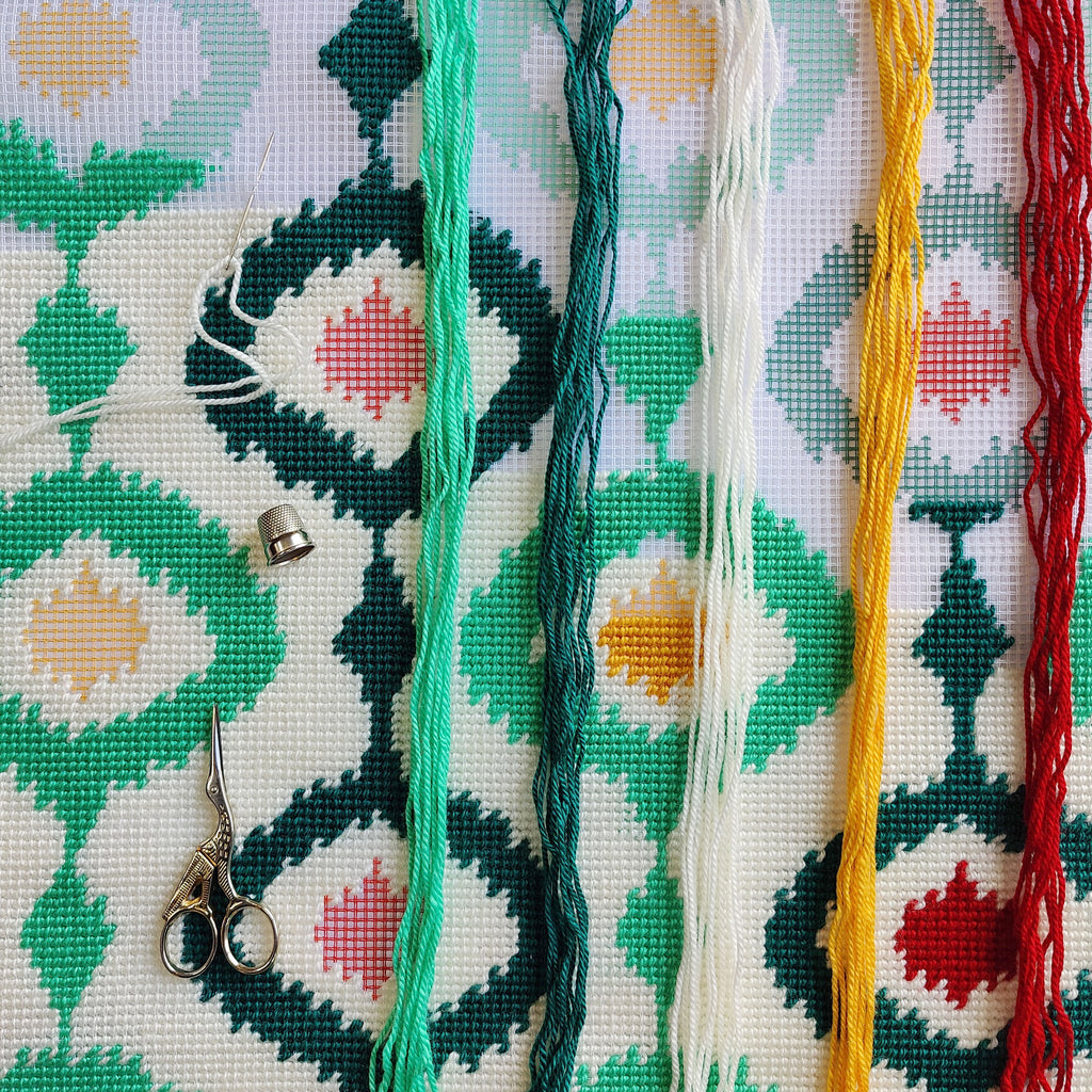 Delhi — Needlepoint Kit 16″ × 16″ by Brvsk