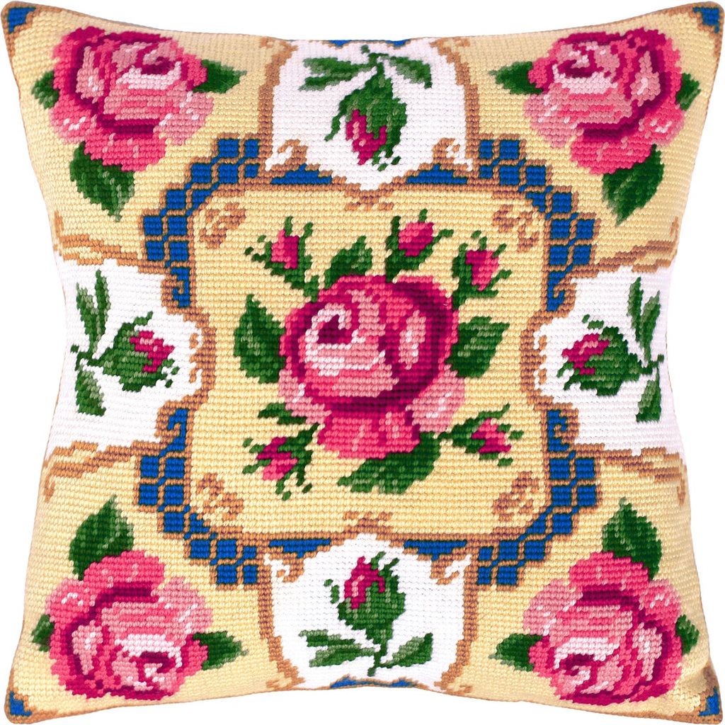 Roses — Needlepoint Kit 16″ × 16″ by Brvsk