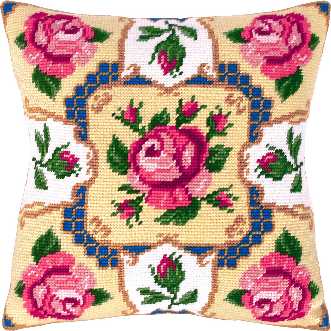 Roses — Needlepoint Kit 16″ × 16″ by Brvsk