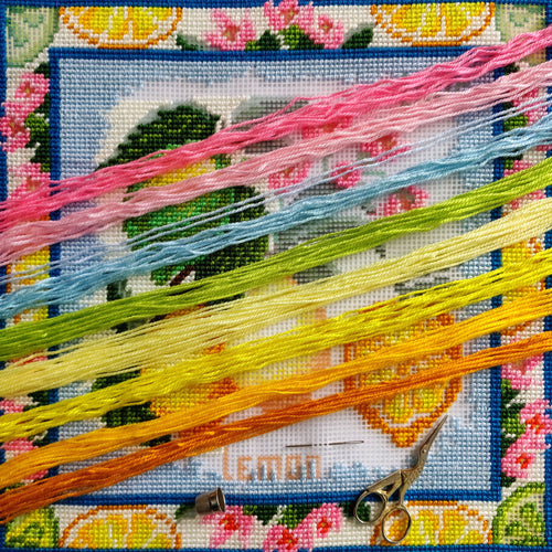 Lemons — Embroidery Kit 16″ × 16″ by Brvsk