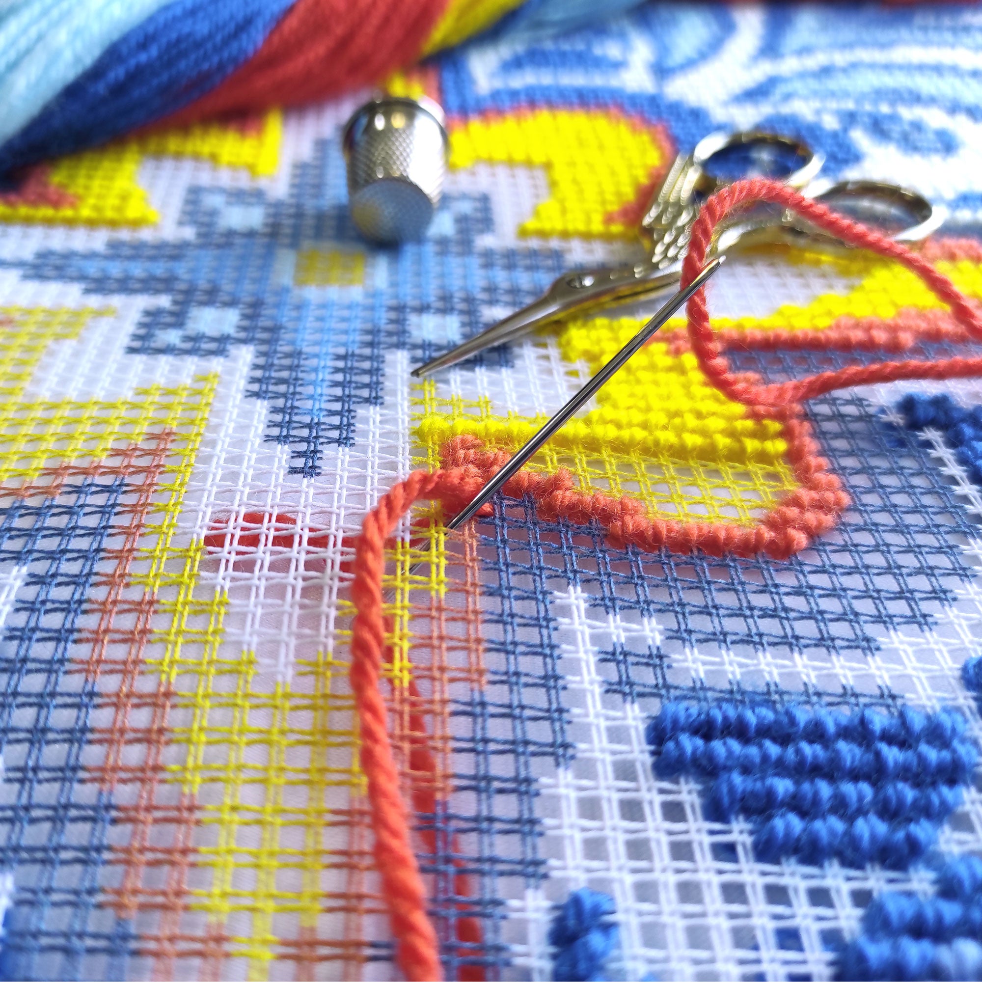 Fire and Ice — Stamped Cross Stitch Kit 16″ × 16″ by Brvsk