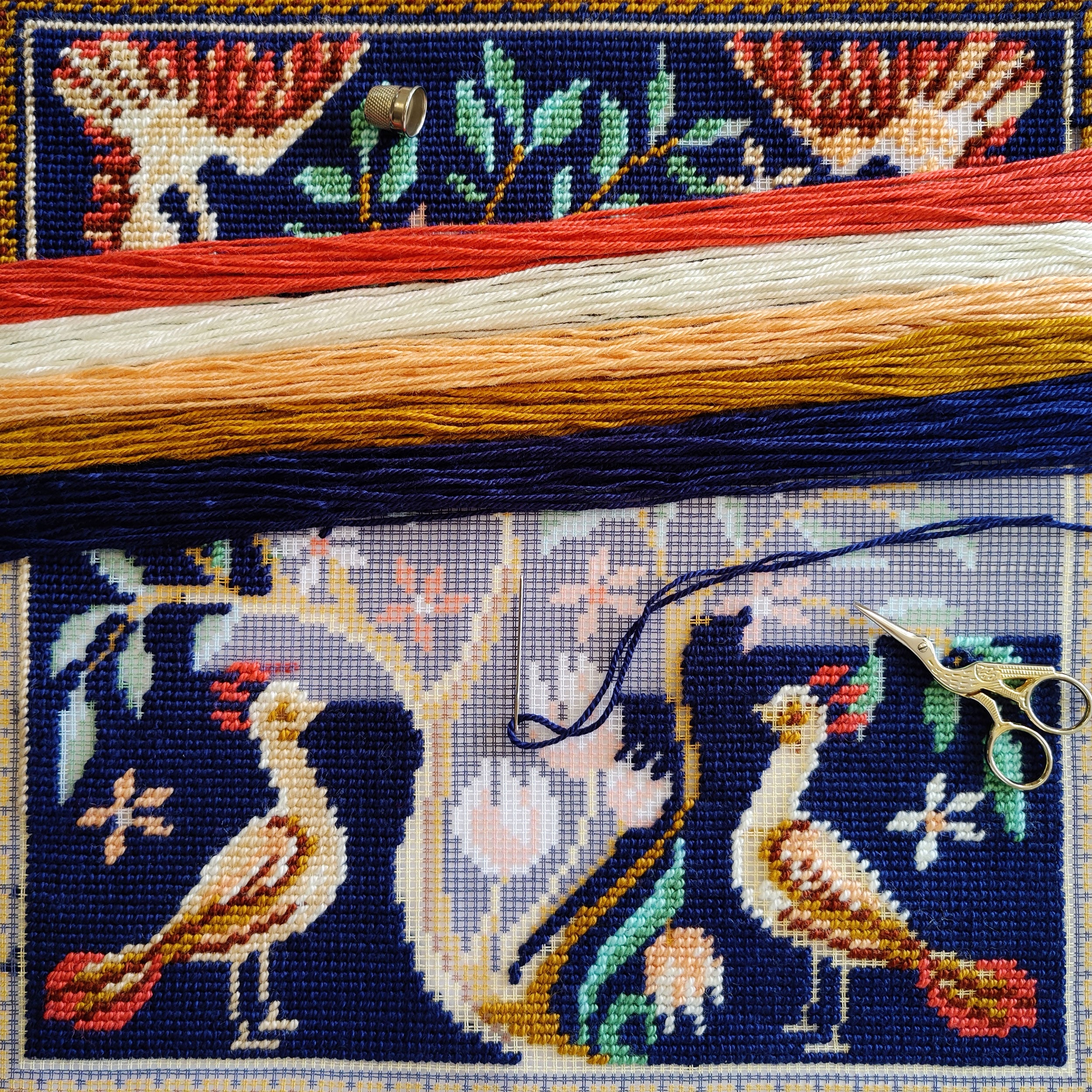 Birds — Needlepoint Kit 16″ × 16″ by Brvsk